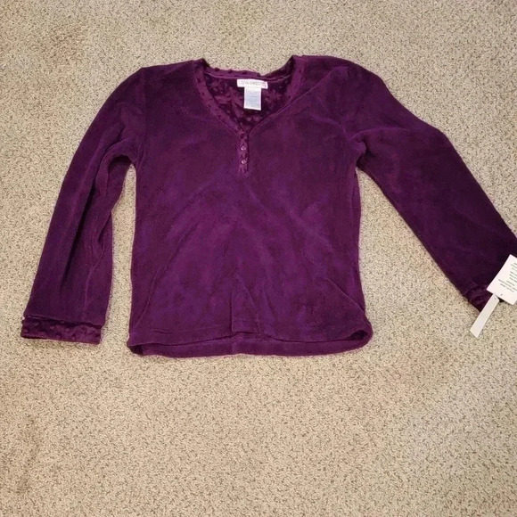 Of the Moment Purple Fleece Polka Dot Pajama Set NWT - Picture 2 of 7